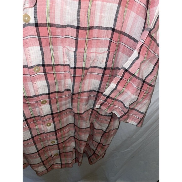 Tommy Bahama Men’s Casual Shirt Size XL Pink Plaid 100% Linen Beach Cruise - Picture 7 of 12
